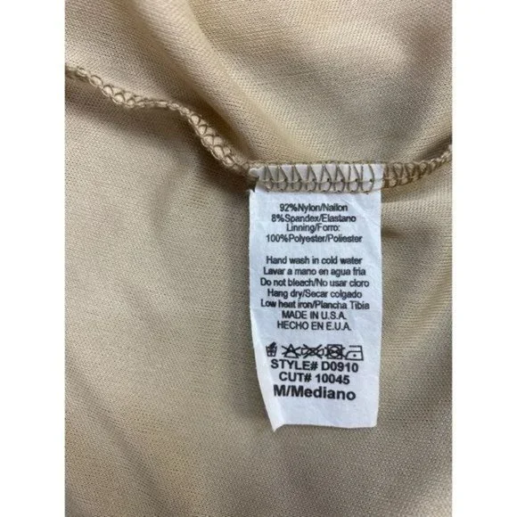 WTD Lace Bodycon Long Sleeve Mini Dress Champagne Beige Size Large NWT - Picture 4 of 4